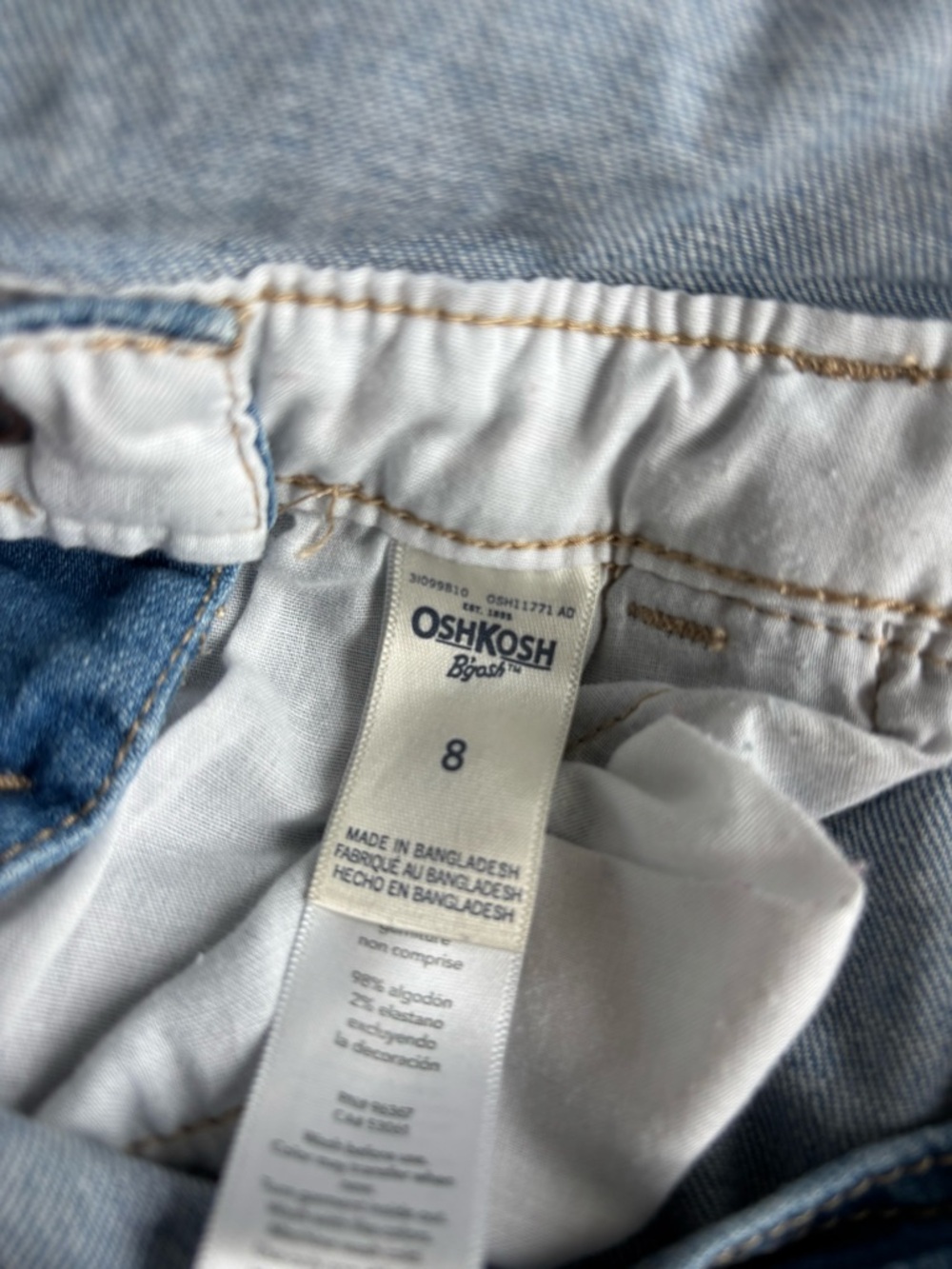 OshKosh B'gosh Light Blue Denim Shorts - Picture 2 of 4